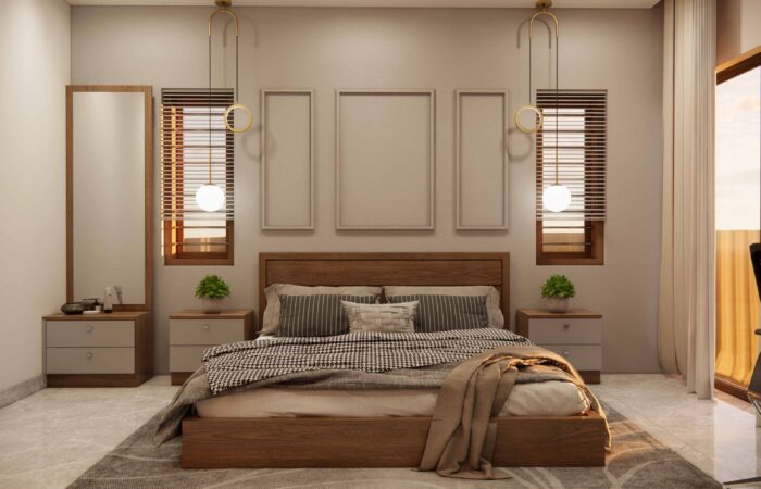 Bedroom with Modular Cot, Dressing Unit & Side Tables