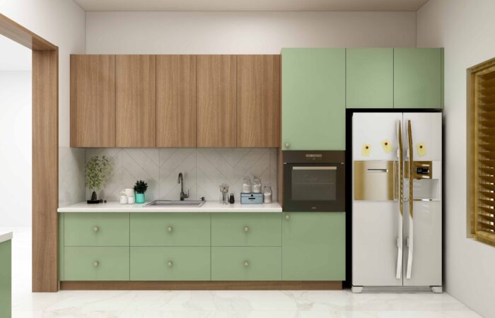Straight Kitchen - Mid-century modern style