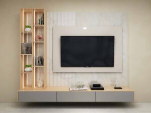 Wall mount TV Unit with backpanel