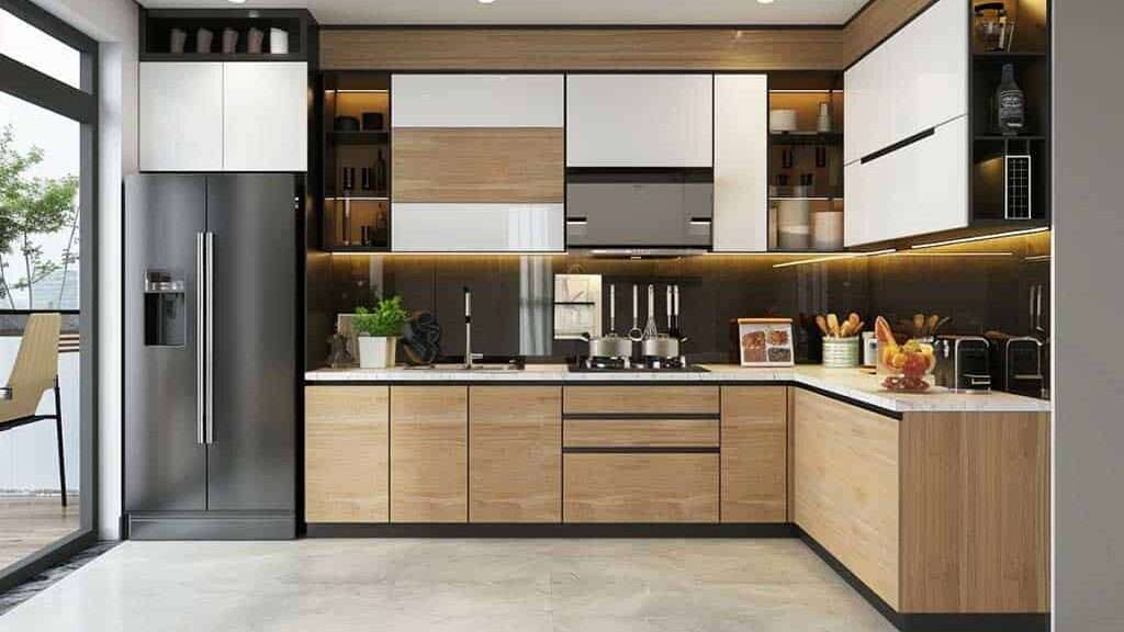 L-Shaped Modular Kitchen Layout