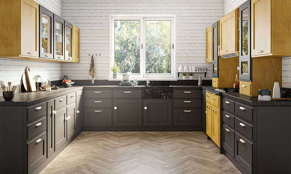 U-Shaped modular Kitchen Layout