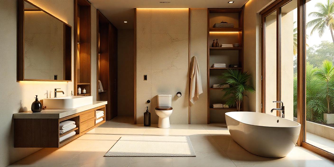 Custom bathroom storage.