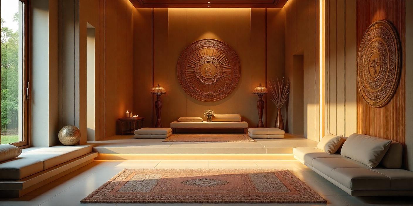 Decor and sacred symbols for prayer space.