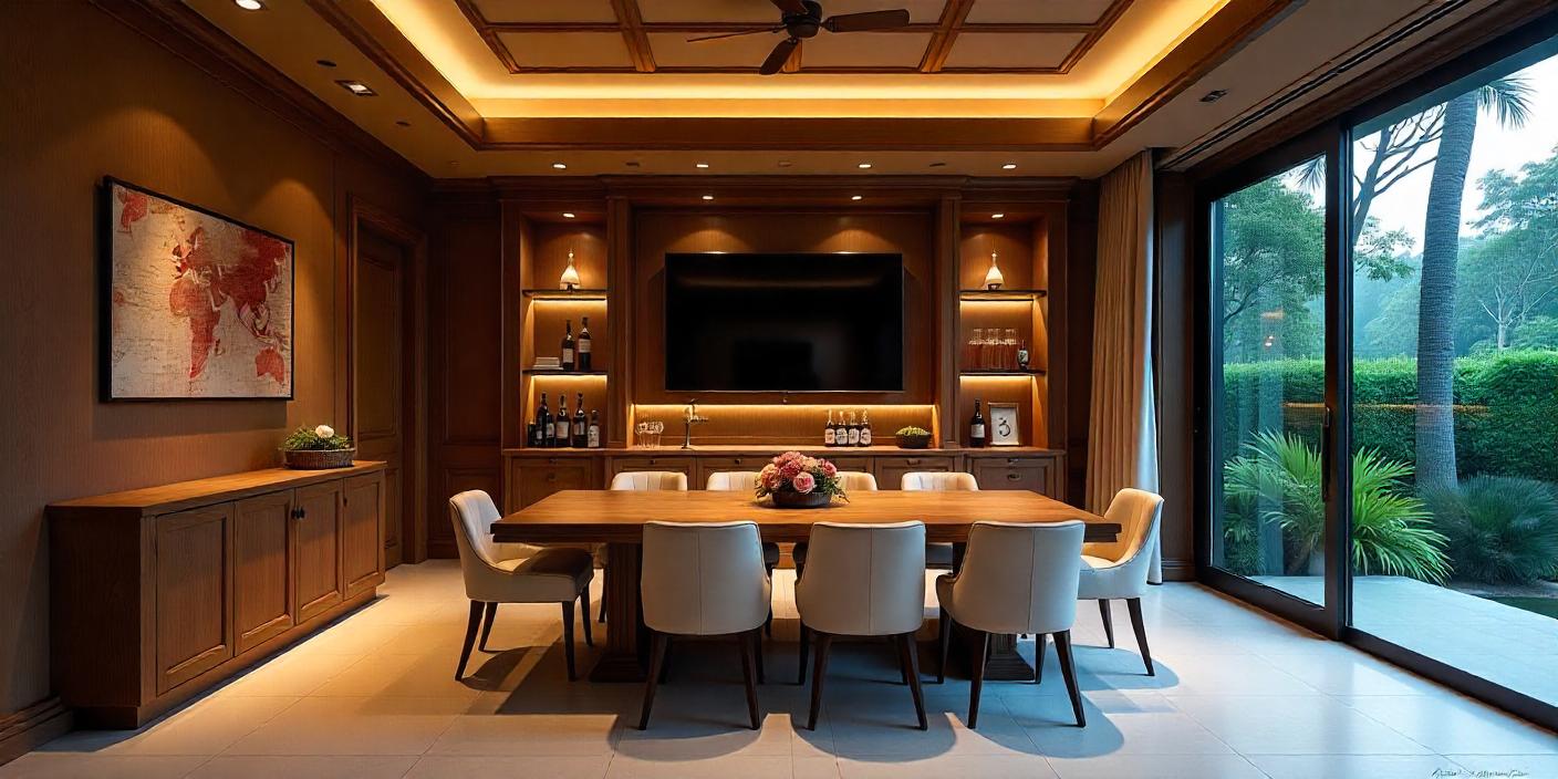 Dining room custom bar unit.