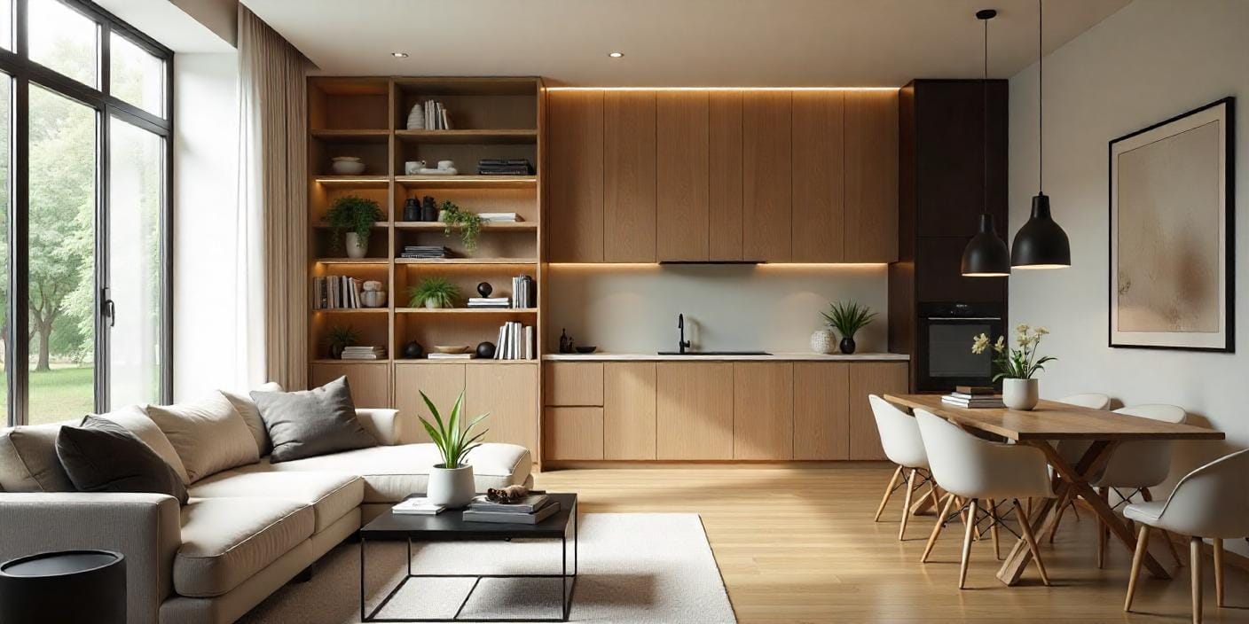 Living room partitions.