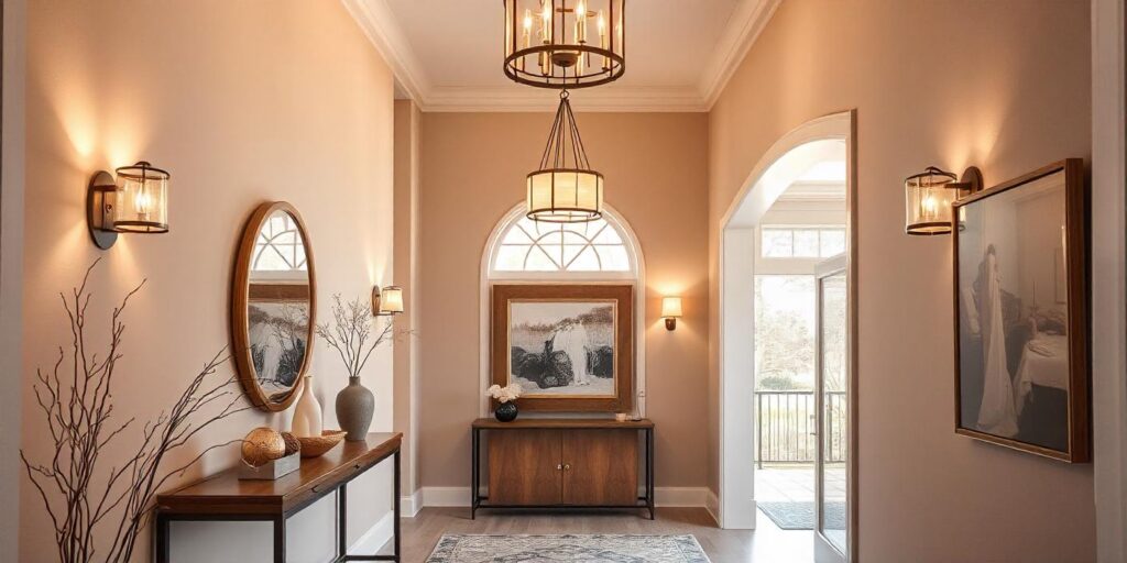 foyer interior design, lighting