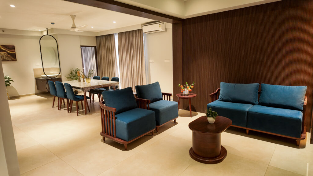 Living Room Interior Design for Villas in Kochi 