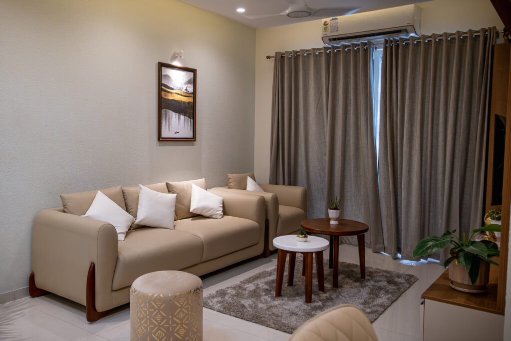 Living Room Interior Design for Villas in Kochi 